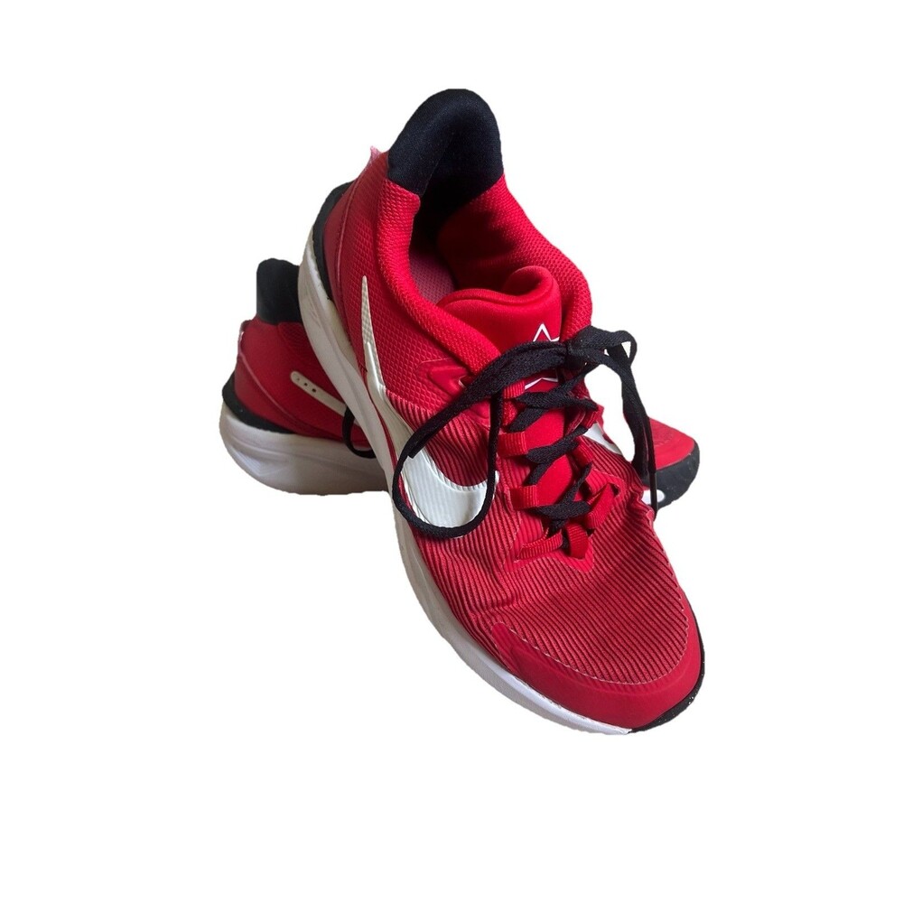 Nike Boy's Star Runner Athletic Shoes Red White Youth Size 5.5Y
